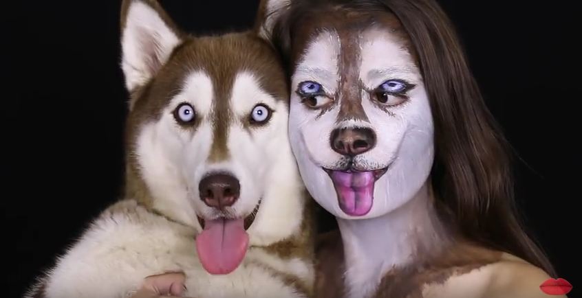 Woman Transforms Herself With Makeup To Match Her Dog–You Gotta See This!