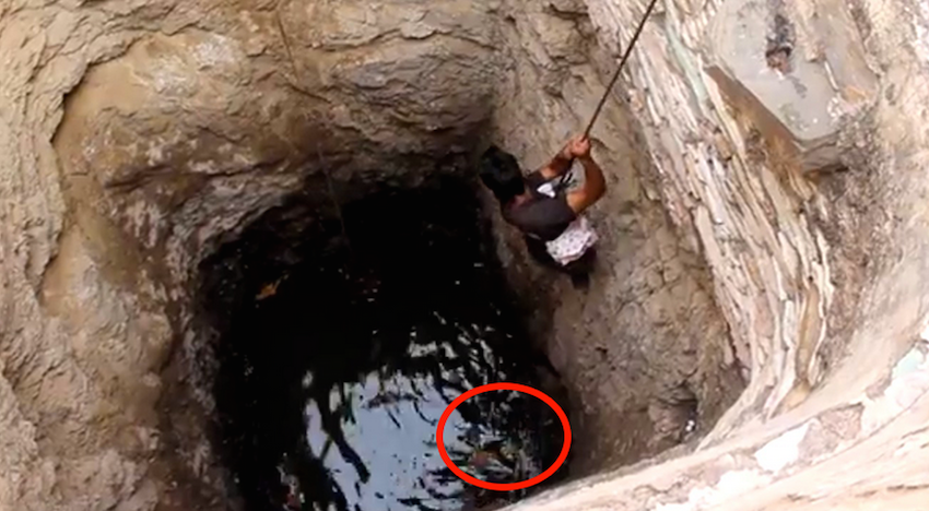 Can You Spot What’s Down In This Well? What They Pull Out Of It Will Blow You Away.