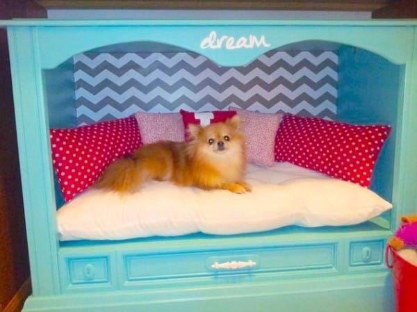 Turn An Outdated Console TV Into A Fabulous Princess Bed For Your Dog