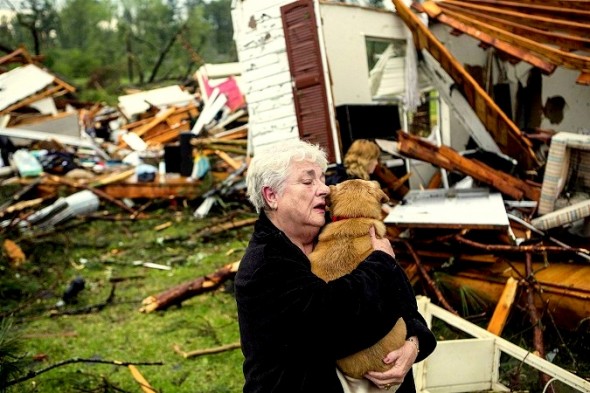 Woman Finds Her Dog Alive in Tornado-Wrecked Home