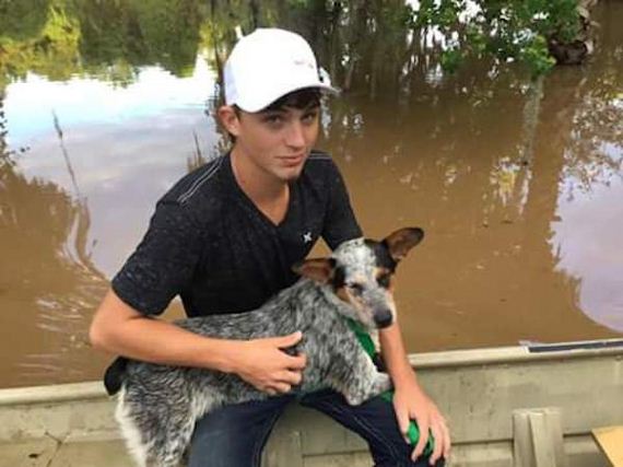 Father and son team rescues abandoned pets from flood waters