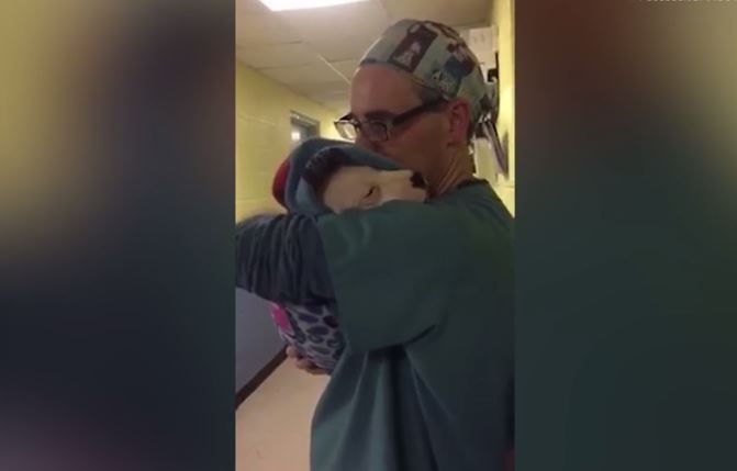 Vet Kisses A Frightened Puppy As She Wakes Up After A Scary Procedure