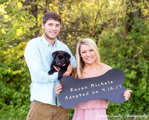 Couple Does the Sweetest Photoshoot to Announce the Arrival of The Puppy They Adopted