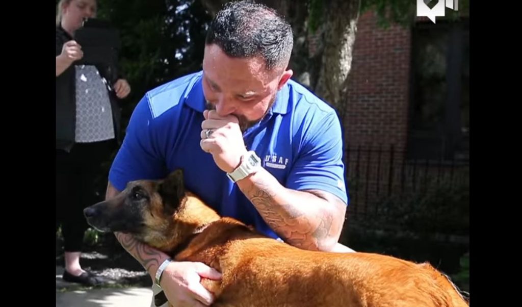 Staff Sergeant Cries Tears Of Joy When He’s Reunited With His Military Dog After 3 Years Apart