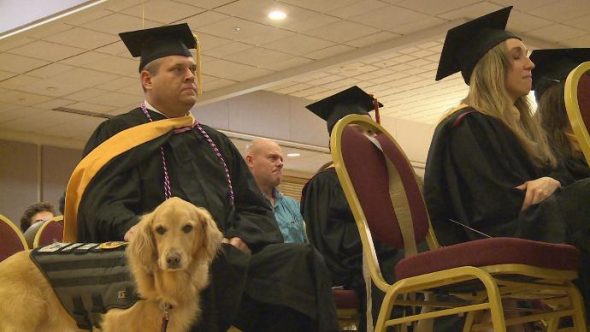FSU Grants Graduate’s Service Dog Special Leash and Patch to Acknowledge All She Does