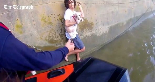 Good Samaritan Jumps into the Thames to Save a Drowning Dog