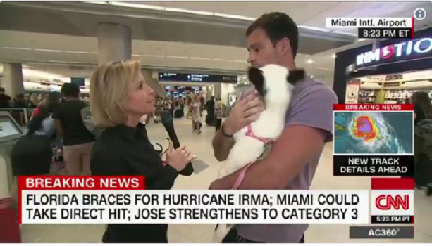 Airline turned away man with dog – man went home to ride out storm with pet