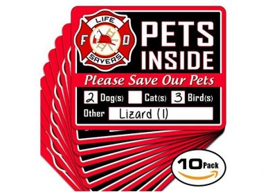 5 or 10-Pack Stylish Pet Rescue Stickers Decals for House Windows Doors