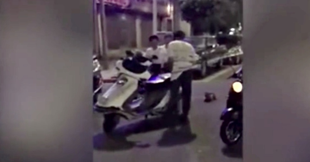 Horrific Video Of Chinese Man Dragging A Dog Behind His Scooter