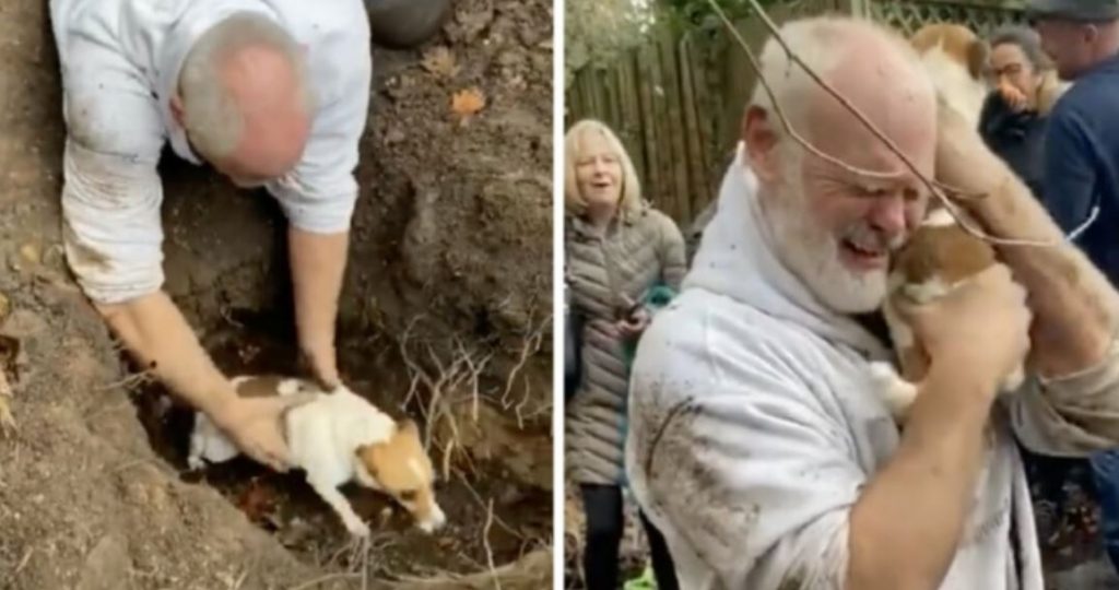 Man In Tears After Pulling His Missing Dog From A Fox Hole